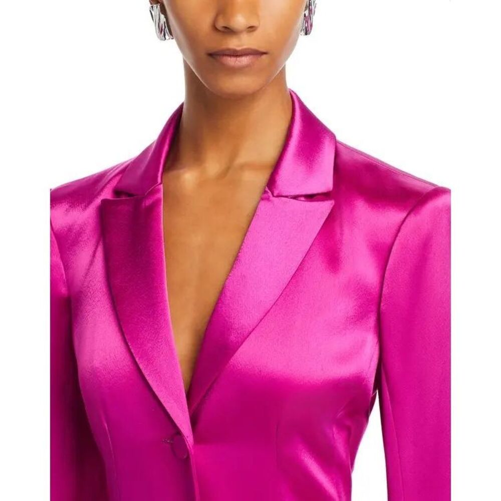 Cinq a Sept Joel Feather Hem Dress Blazer in Plum Radish New Size 2 - Picture 4 of 11